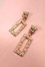 Hammered Rectangle Earring | Gold