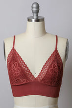 picture 3 rust mannequin wearing Lace Longline Seamless Bralette