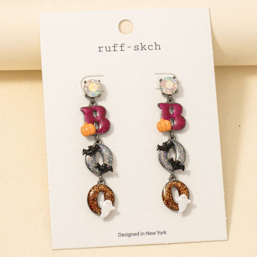 Boo Glitter Dangle Earrings