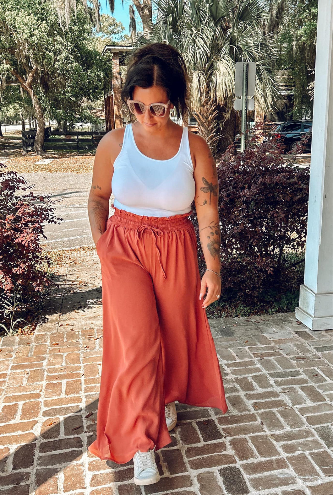 Rich Girl Wide Leg Pant | Orange