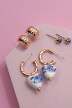 Blue Ceramic Trio Earrings