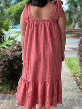 Sunset Eyelet Midi Dress | Terracotta