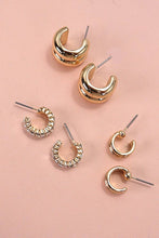 Stone + Hoop Trio Earrings