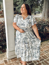 Toi De Curvy Midi Dress | Blue/White
