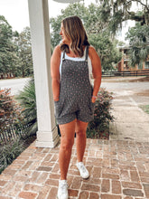 Floral Ribbed Romper | Charcoal
