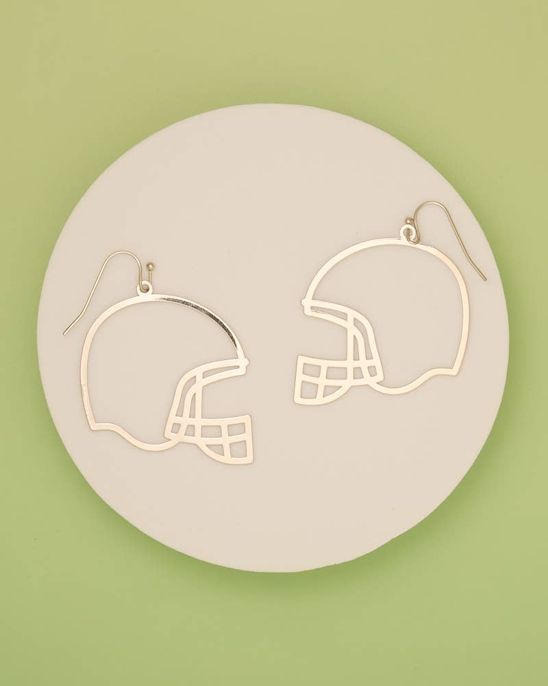 Gameday Helmet Cutout Earrings | Silver