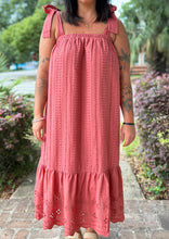 Sunset Eyelet Midi Dress | Terracotta
