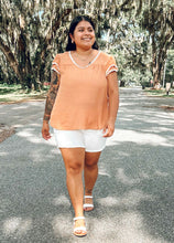 Wavy Trim Ruffle Top | Peachy