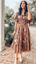 Floral Peasant Dress | Brown
