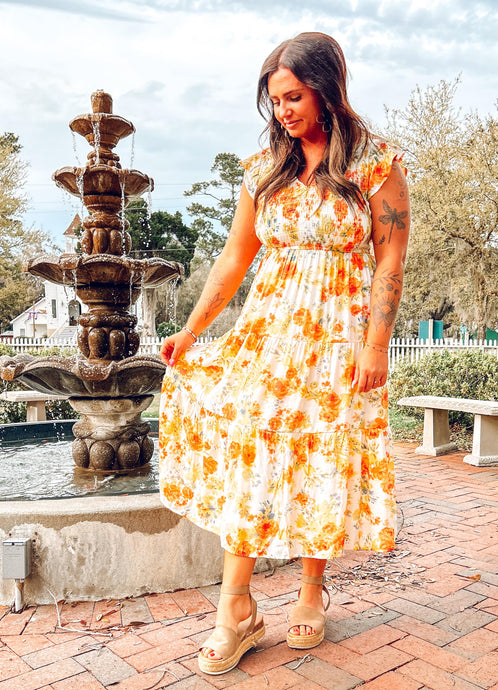 Sunshine Floral Maxi Dress | Ivory
