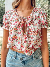 Floral Ruffle Girlie Crop