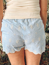 Embroidered Cotton Shorts | Blue