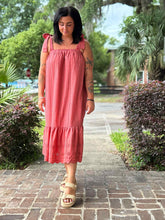 Sunset Eyelet Midi Dress | Terracotta