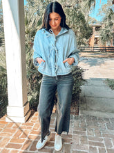 Washed Quilted Tie Jacket | Lt. Denim