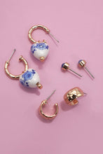 Blue Ceramic Trio Earrings