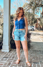 Hattie Crossover Denim Shorts