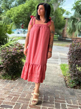 Sunset Eyelet Midi Dress | Terracotta