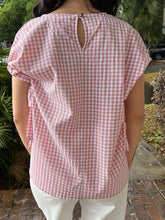 Benny Gingham Bow Top | Pink