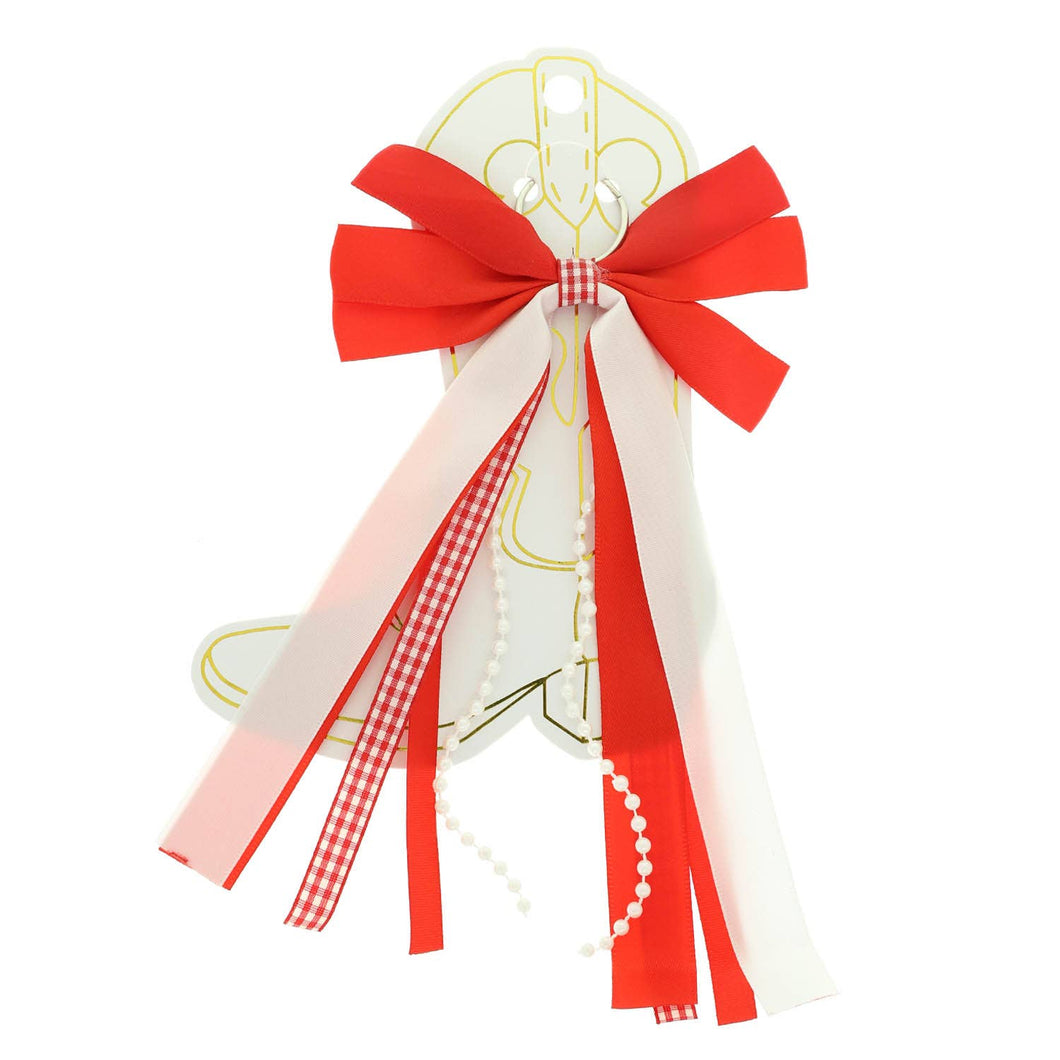 Gameday Bow Ribbon Cowboy Boot Charm | Red/White