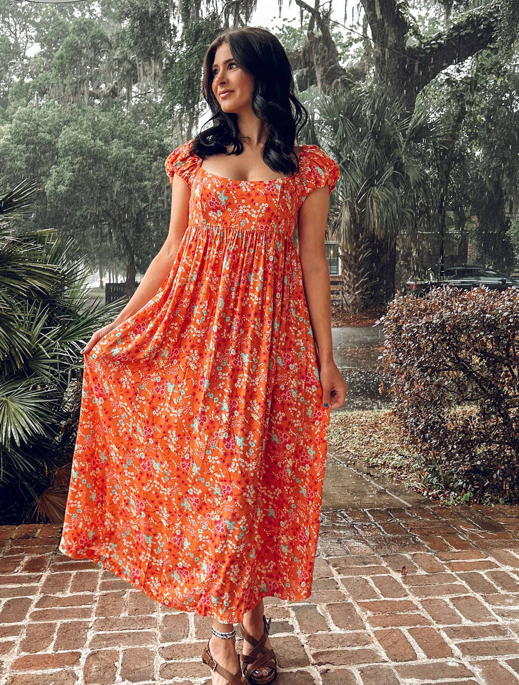 Amelia Floral Maxi | Coral