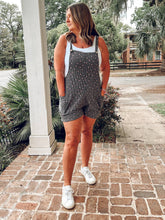 Floral Ribbed Romper | Charcoal