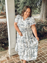 Toi De Curvy Midi Dress | Blue/White