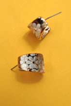 White Hoop Floral Earring