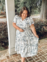 Toi De Curvy Midi Dress | Blue/White