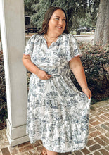 Toi De Curvy Midi Dress | Blue/White