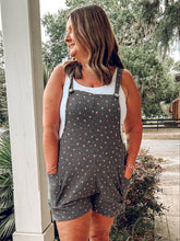 Floral Ribbed Romper | Charcoal