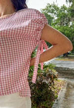 Benny Gingham Bow Top | Pink