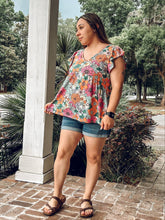 Bright Summer Floral Top | Fuschia