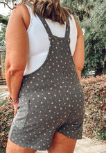 Floral Ribbed Romper | Charcoal