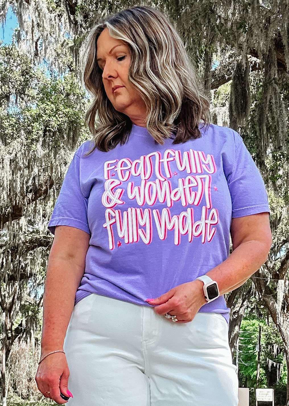 Fearfully and Wonderfully Made Tee | Violet