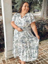 Toi De Curvy Midi Dress | Blue/White