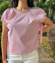 Benny Gingham Bow Top | Pink