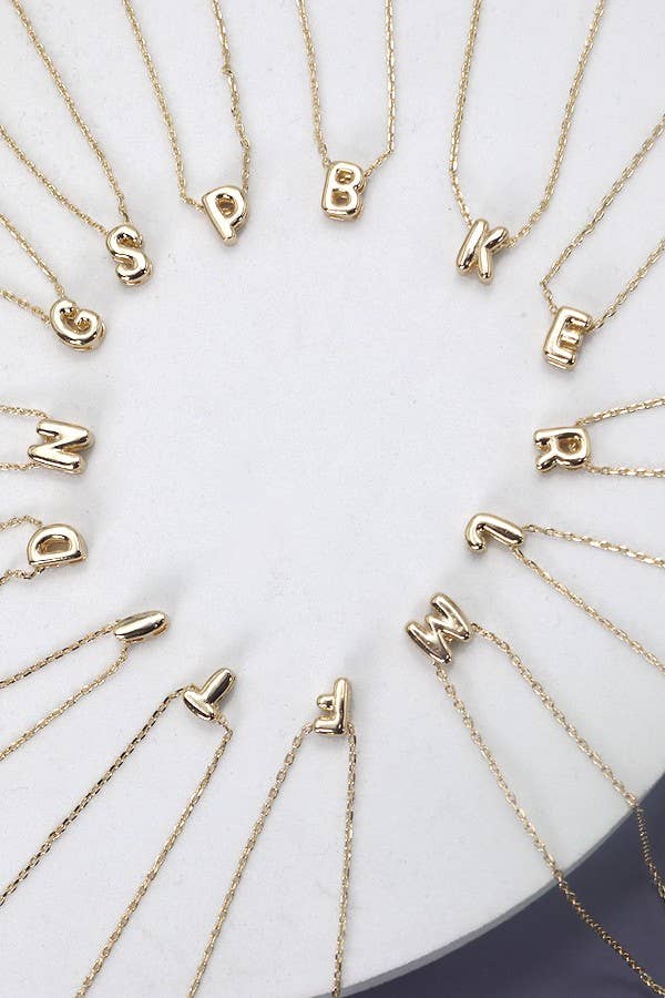 3D Bubble Initial Necklace | Several Letters