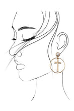 Round Cross Pearl Earring