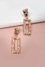 Hammered Rectangle Earring | Gold
