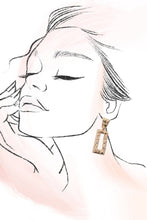 Hammered Rectangle Earring | Gold