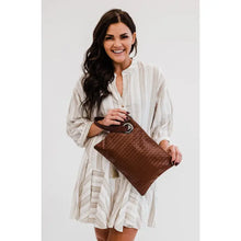 picture 5 brown Alexa Woven Clutch Handbag