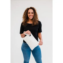 picture 1 cream Alexa Woven Clutch Handbag