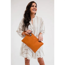 picture 2 marmalade brown Alexa Woven Clutch Handbag