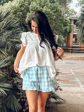 Gingham Ruffle Shorts | Blue