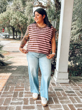 Cool Girl Striped Knit Top | Pink/Brown