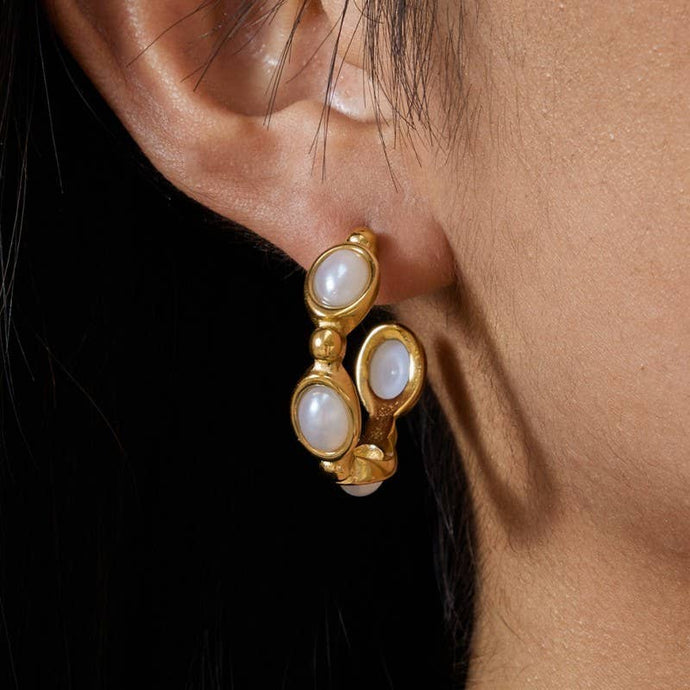 Pearl Hoop Earrings