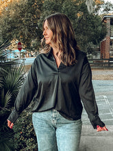 Shine Satin Top | Black