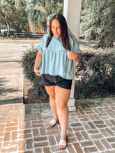 Flowy Denim Curvy Top