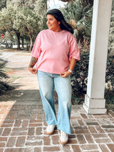Structured Knit Boxy Top | Pink