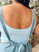 Polka Dot Edge Crop Tank | Blue